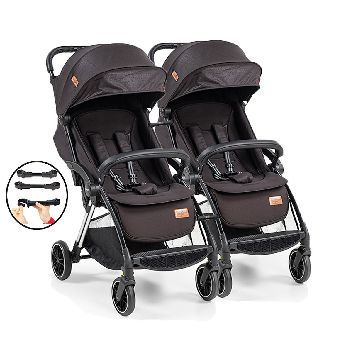 Baby2go Tulipa Cabin Otomatik Katlanan İkiz / Siyah