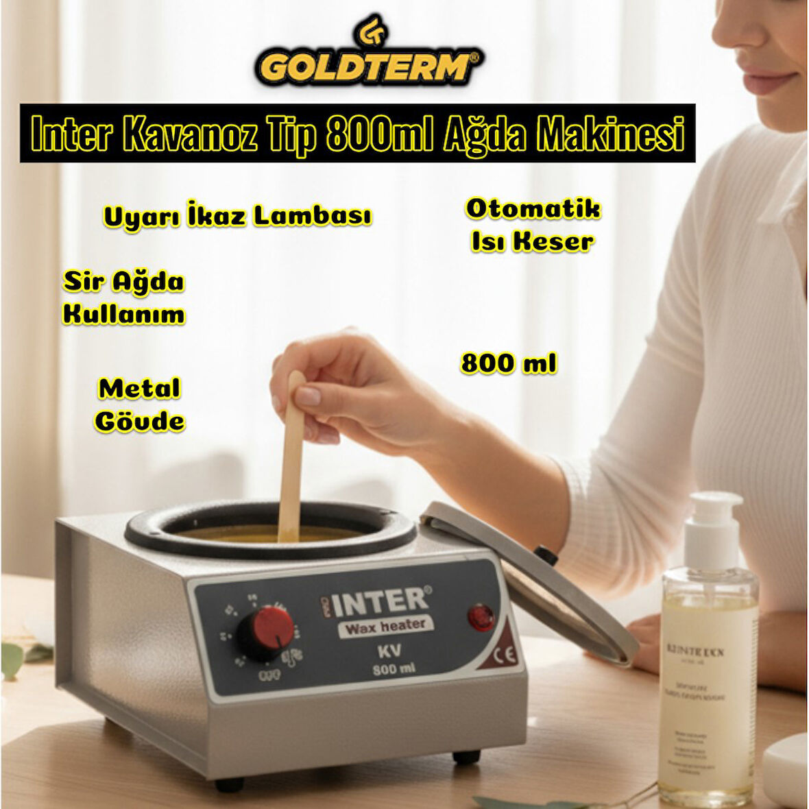 İnter Metal Gövde  Konserve Kavanoz Ağda Isıtıcı 800ML