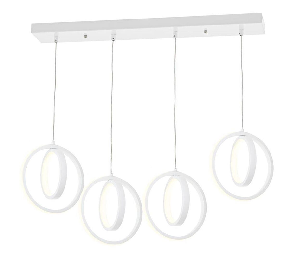 1909-4 Beyaz 4 lü Sıralı Led Avize
