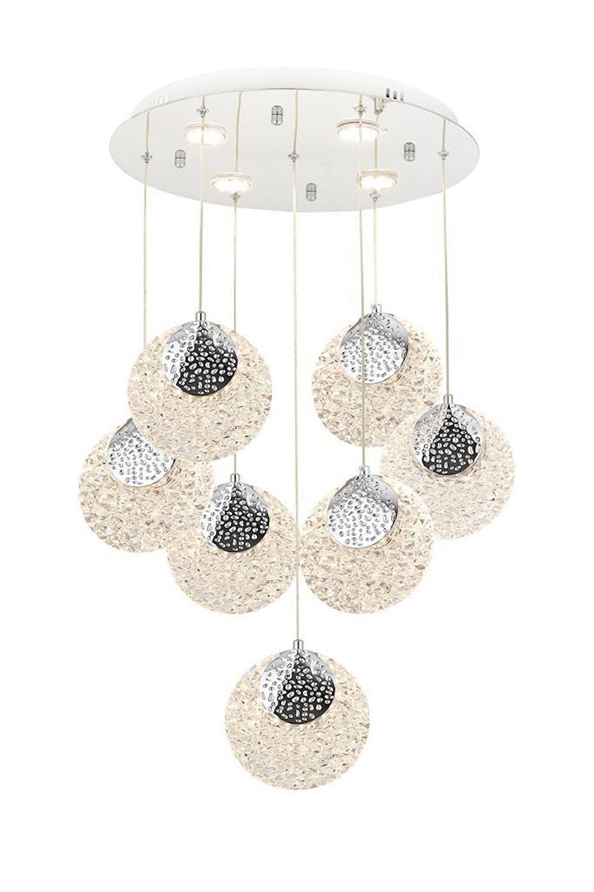 Eray Aydınlatma 1978-6+1 7li Krom Sarkıt Led Avize