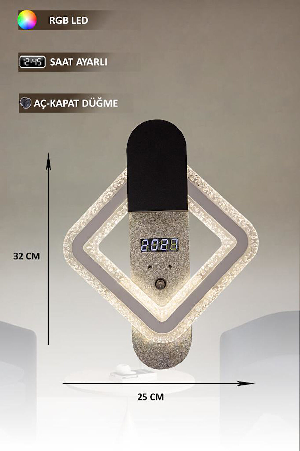 Eray Aydınlatma T8235 Siyah RGB Led Avize