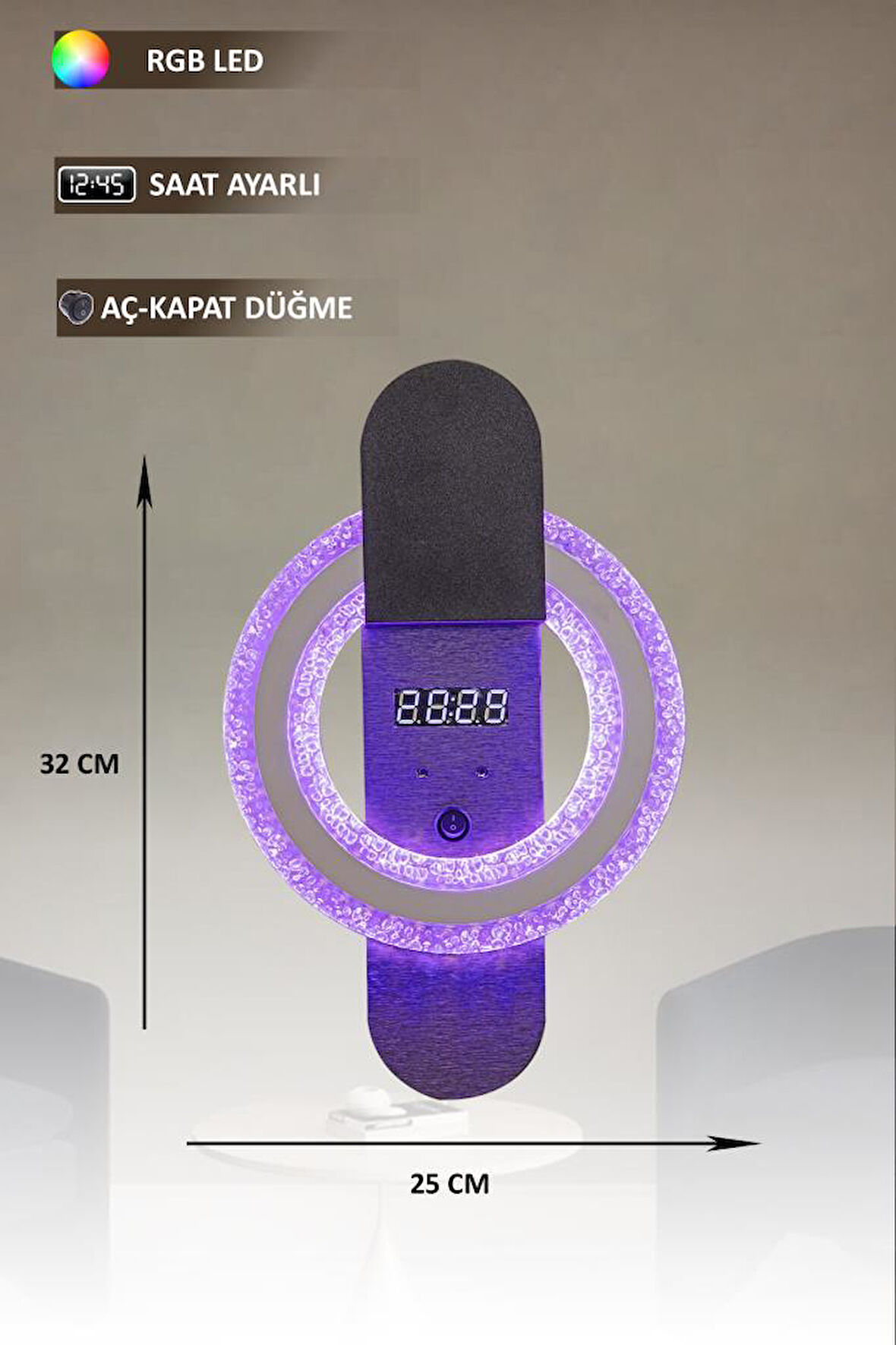 Eray Aydınlatma T8239 Siyah RGB Led Avize