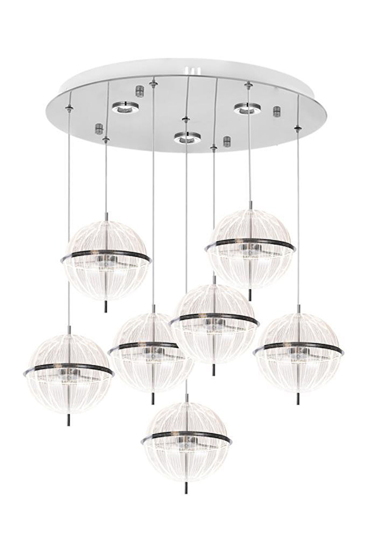 Eray Aydınlatma 8265-6+1 Krom Sarkıt Led Avize