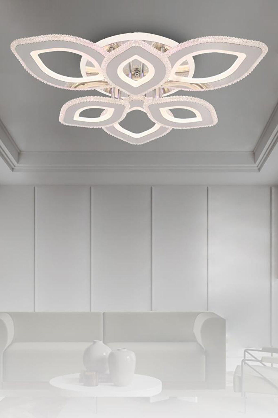 Eray Aydınlatma T008-6 Krom Dimmer Kumandalı Led Avize