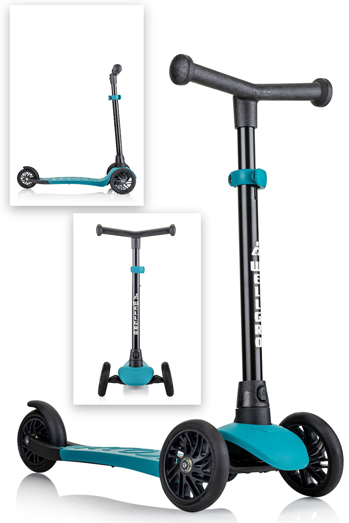 Wellgro Turbo 3 Tekerli Yükseklik Ayarlı Scooter, Yeşil