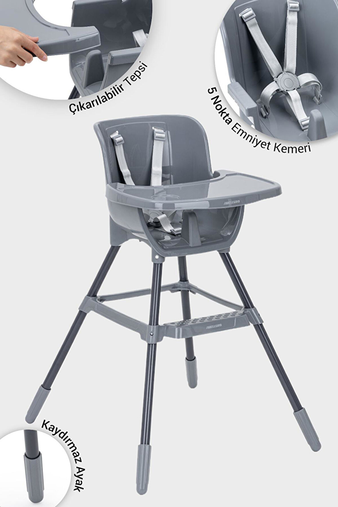 Wellgro Ergo Mama Sandalyesi, Gri