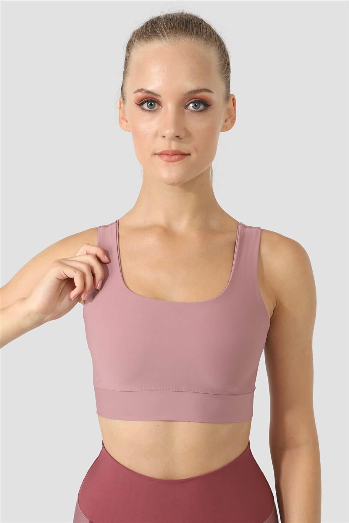 Superstacy Square Neck Gül Spor Büstiyer