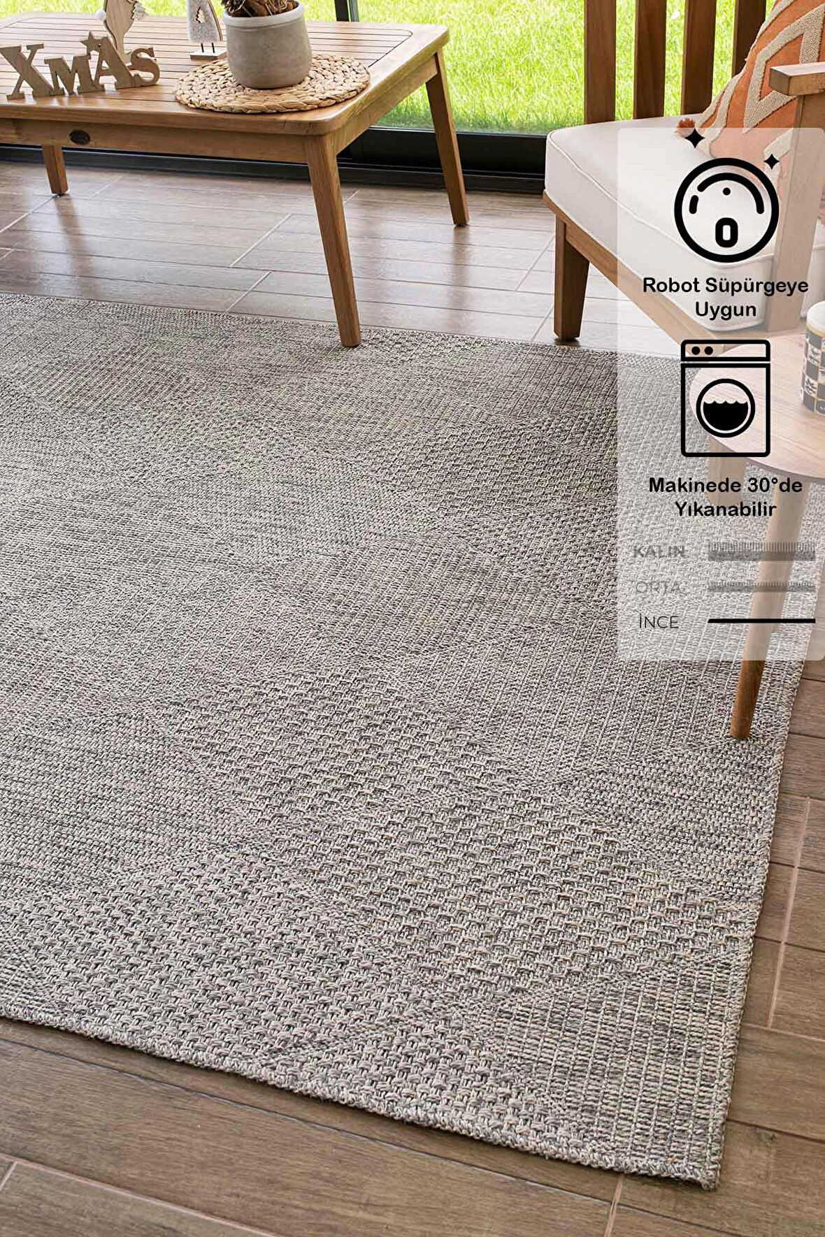 Rusticana 3104 Naturel Jüt Halı Modern Örme Kilim