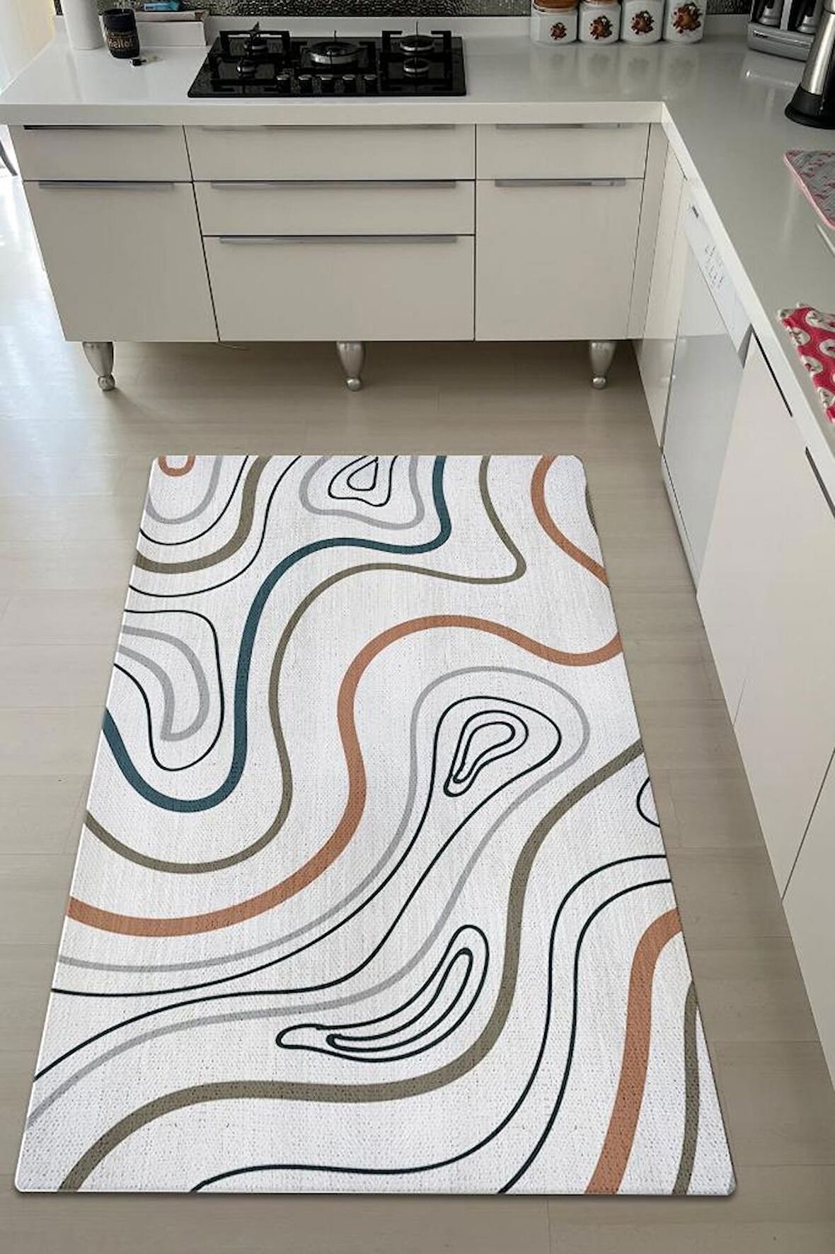 Homshtag Biftek Sanatı Pamuklu Dokuma Tabanlı Yıkanabilir Kaymaz Dekoratif Mutfak Halısı