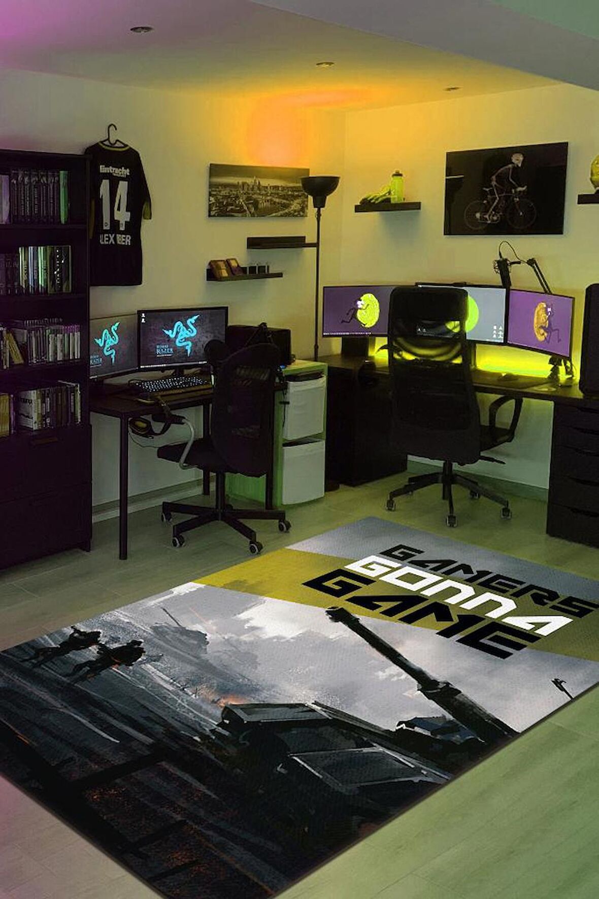 Homshtag Oynamaya Devam Pamuklu Dokuma Tabanlı Yıkanabilir Kaymaz Dekoratif Oyuncu Halısı