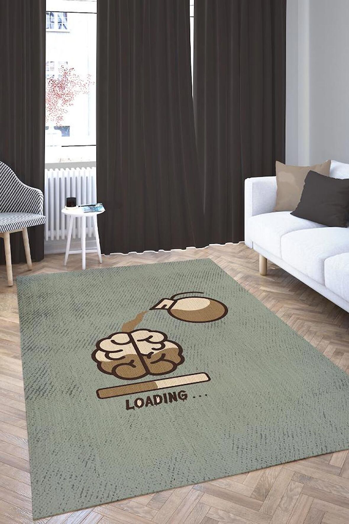 Homshtag Yükleniyor Pamuklu Dokuma Tabanlı Yıkanabilir Kaymaz Dekoratif Halı