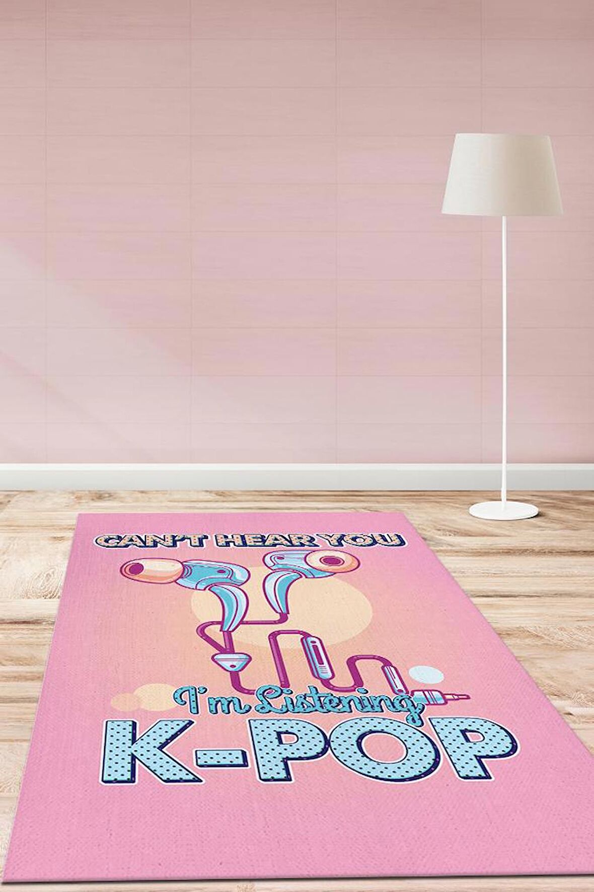 Homshtag Seni Duyamam  Pamuklu Dokuma Tabanlı Yıkanabilir Kaymaz Dekoratif Halı