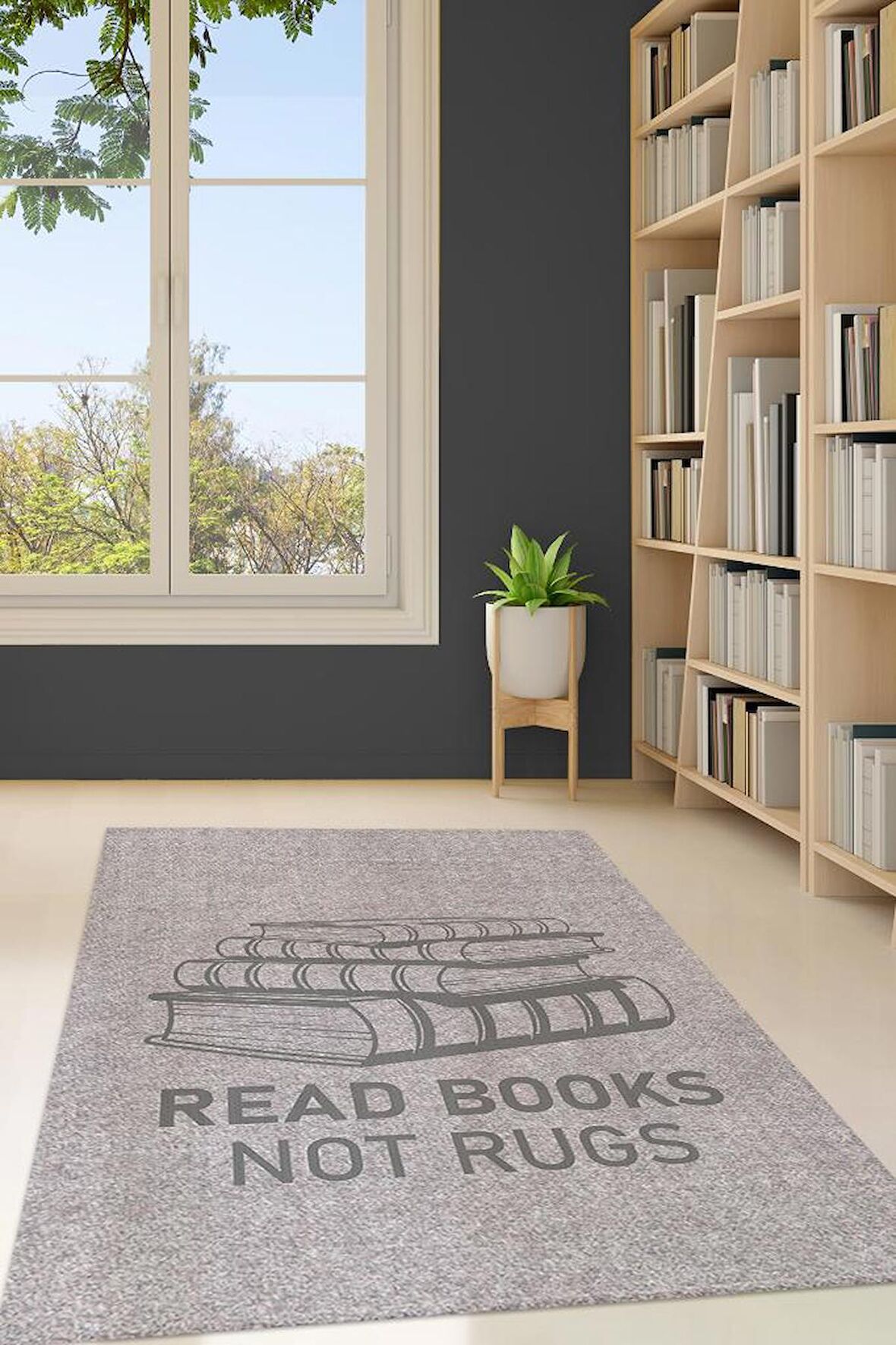 Homshtag Kitap Oku Halı Değil Pamuklu Dokuma Tabanlı Yıkanabilir Kaymaz Kitap Sever Halısı