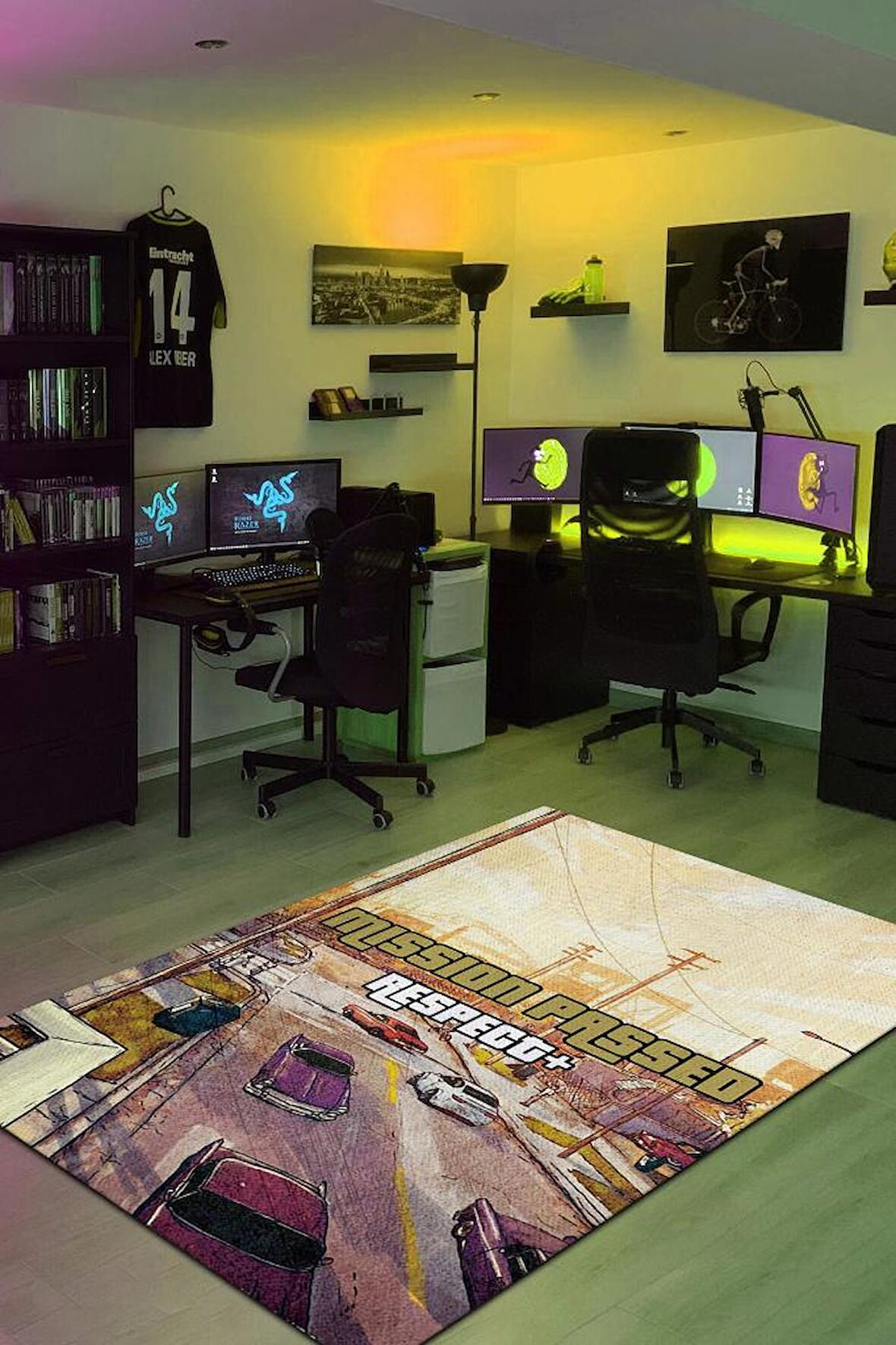 Homshtag Respect Pamuklu Dokuma Tabanlı Yıkanabilir Kaymaz Gamer Halısı