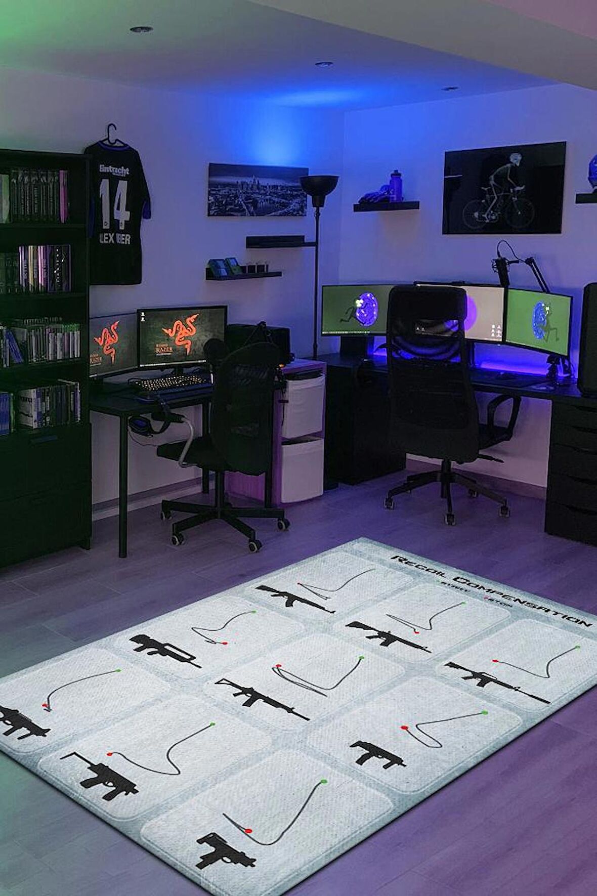 Homshtag Recoil Pamuklu Dokuma Tabanlı Yıkanabilir Kaymaz Gamer Halısı