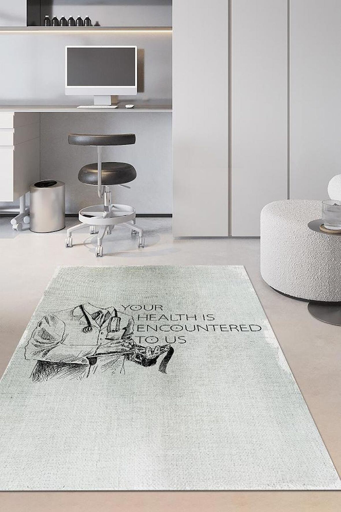 Homshtag Sağlığın İçin Dokuma Tabanlı Yıkanabilir Kaymaz Doktor Halısı
