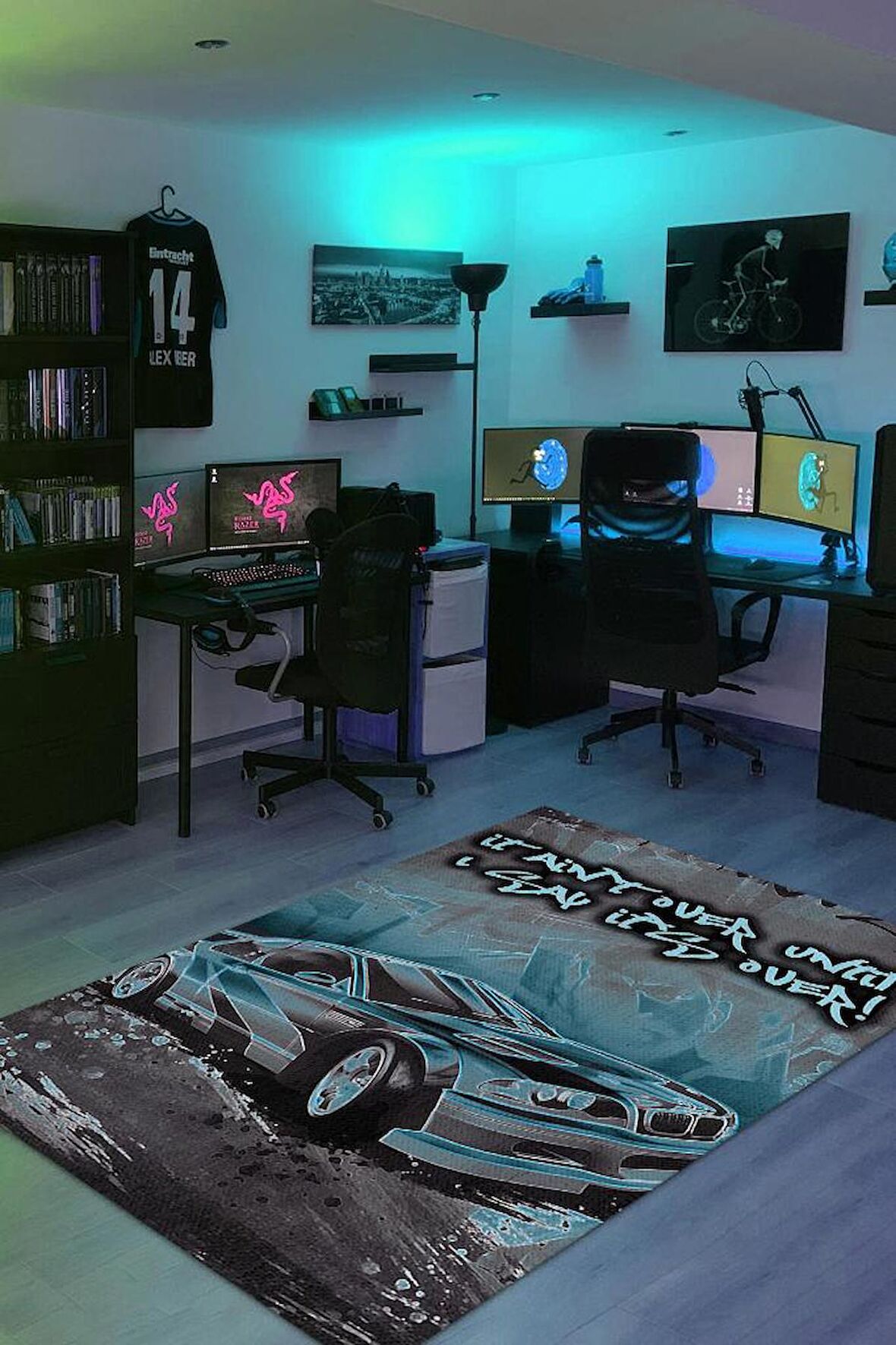 Homshtag Ben Bitti Demeden Bitmez Dokuma Tabanlı Yıkanabilir Kaymaz Gamer Halısı