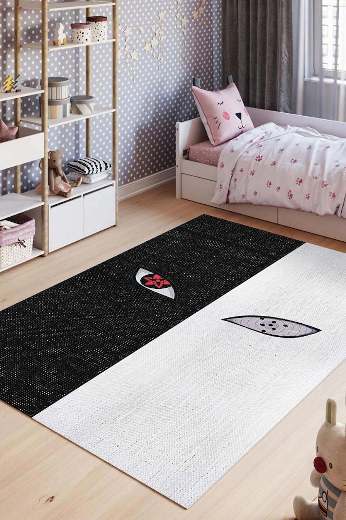 Homshtag Mangekyo Rinnegan Dokuma Tabanlı Yıkanabilir Kaymaz Anime Severler Halısı