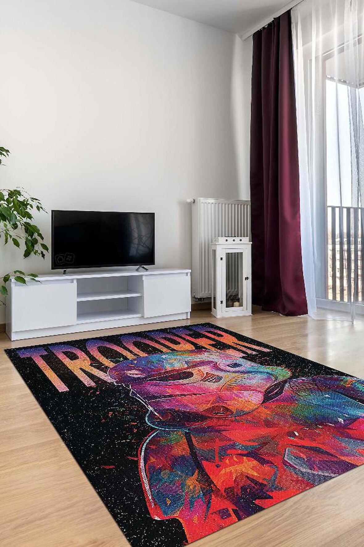 Homshtag Trooper Dokuma Tabanlı Yıkanabilir Kaymaz Star Wars Film Halısı