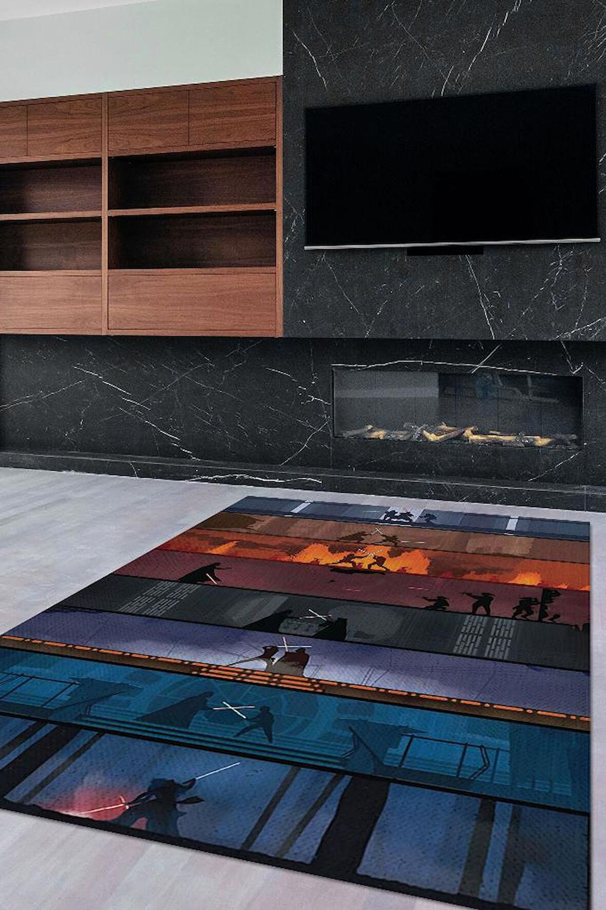 Homshtag Bölümler Dokuma Tabanlı Yıkanabilir Kaymaz Star Wars Film Halısı