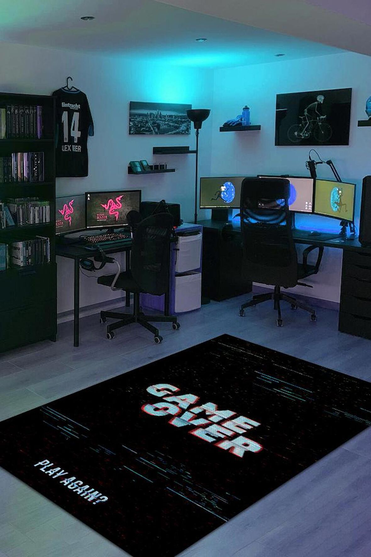 Homshtag Oyun Bitti Dokuma Tabanlı Yıkanabilir Kaymaz Gamer Halısı