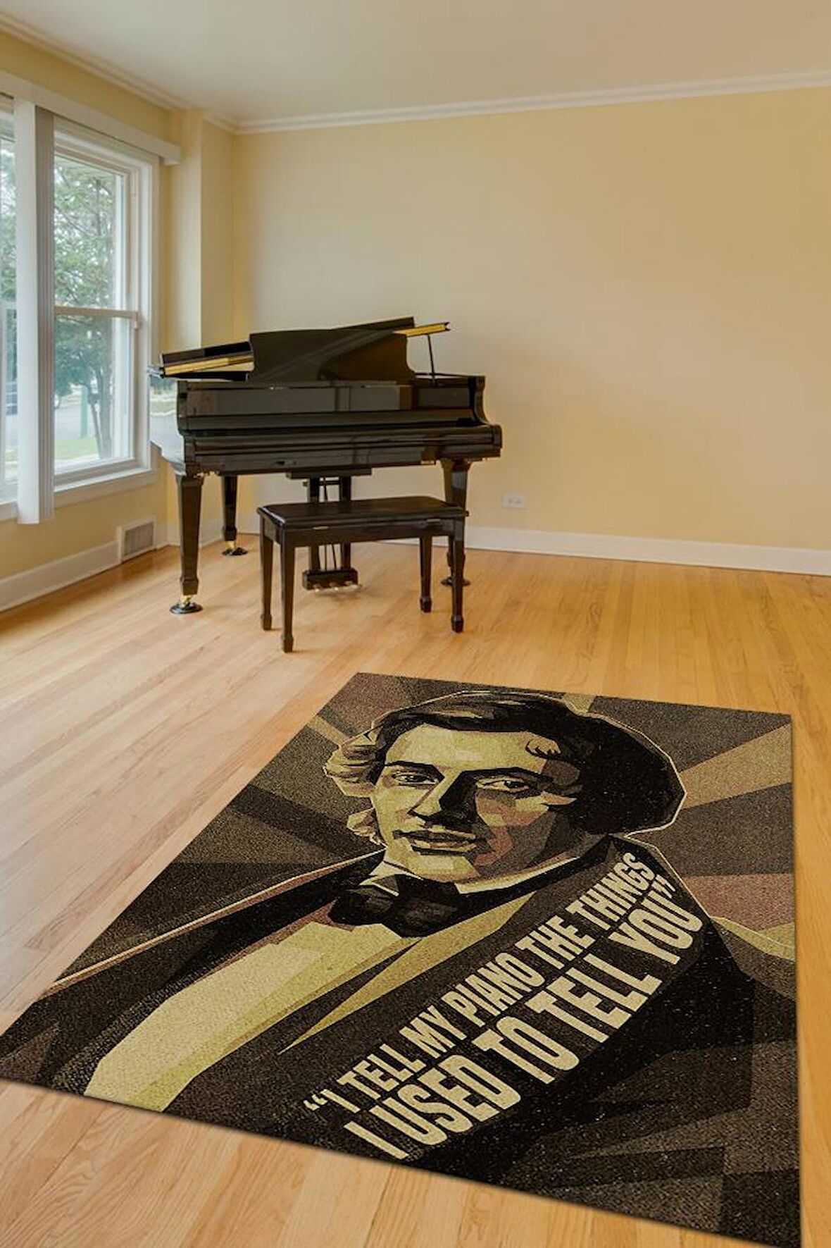Homshtag Chopin Pamuklu Dokuma Tabanlı Yıkanabilir Kaymaz Dekoratif Halı
