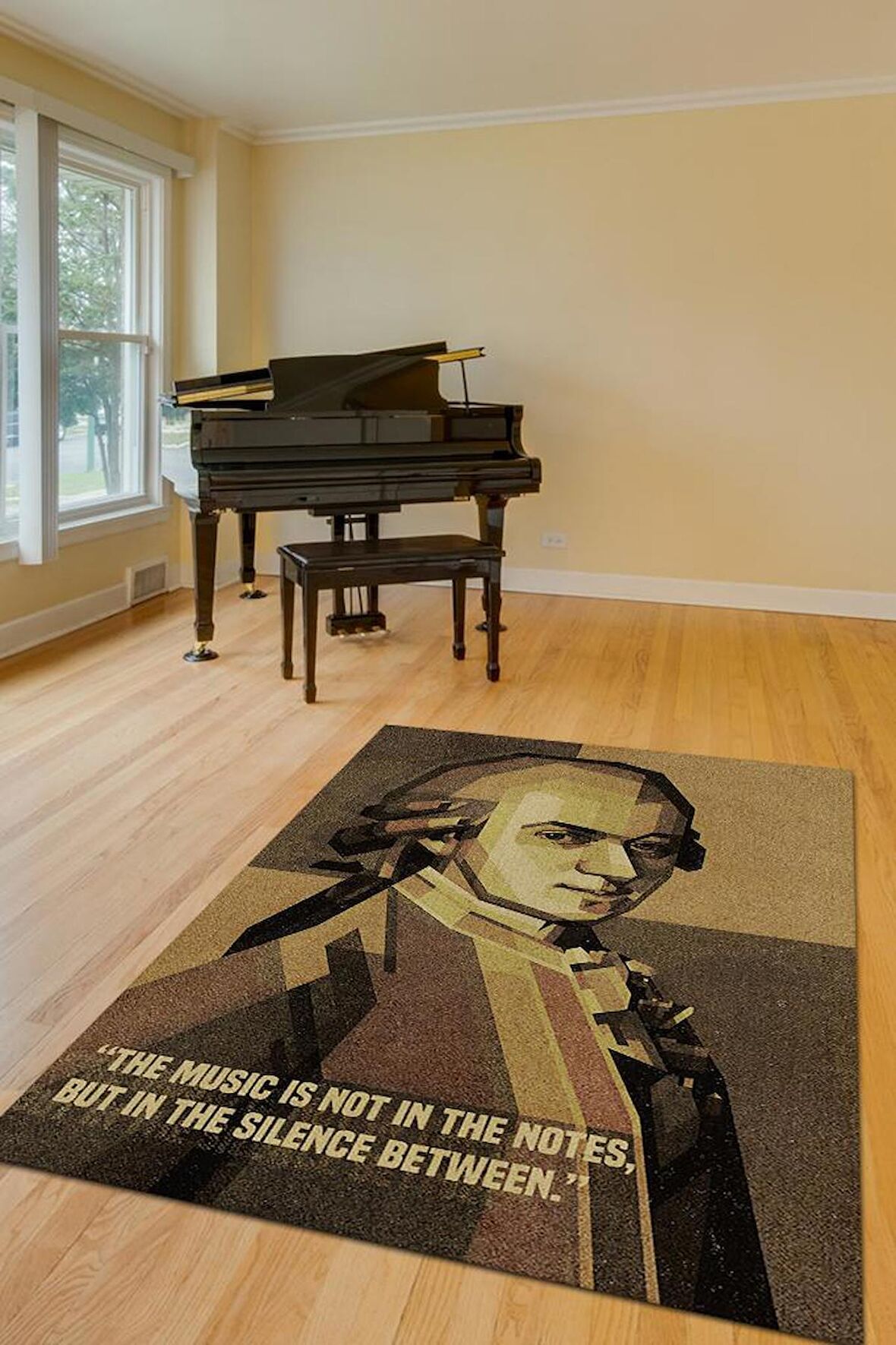 Homshtag Mozart Pamuklu Dokuma Tabanlı Yıkanabilir Kaymaz Dekoratif Halı
