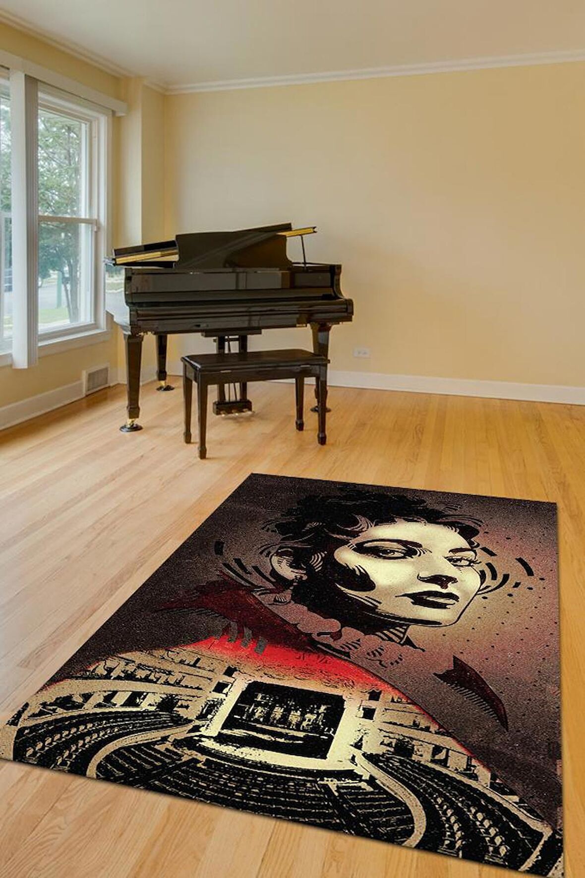 Homshtag Maria Callas Pamuklu Dokuma Tabanlı Yıkanabilir Kaymaz Dekoratif Halı