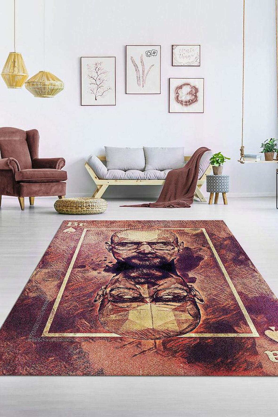 Homshtag Doğru Kart Dokuma Tabanlı Yıkanabilir Breaking Bad Halısı