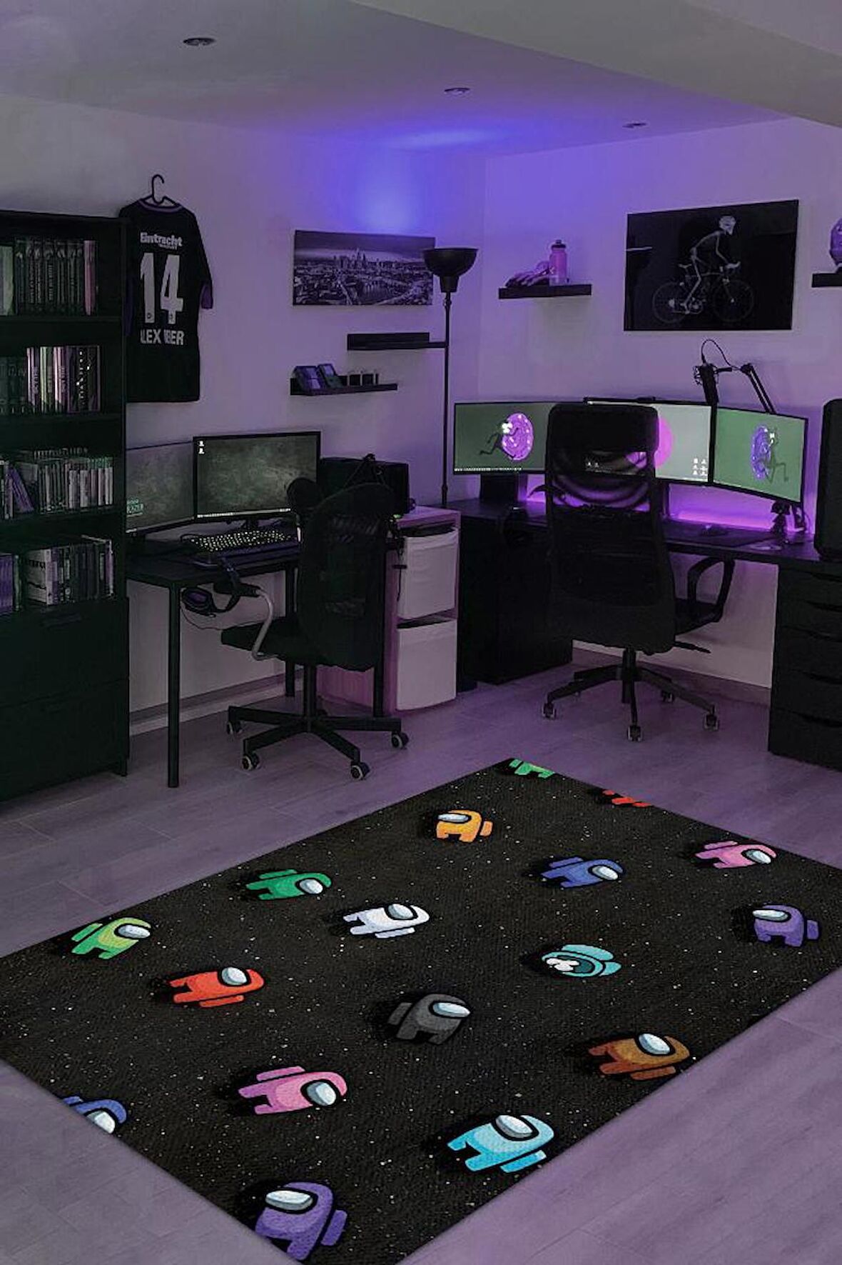 Homshtag Aramızda Dokuma Tabanlı Yıkanabilir Gamer Halısı