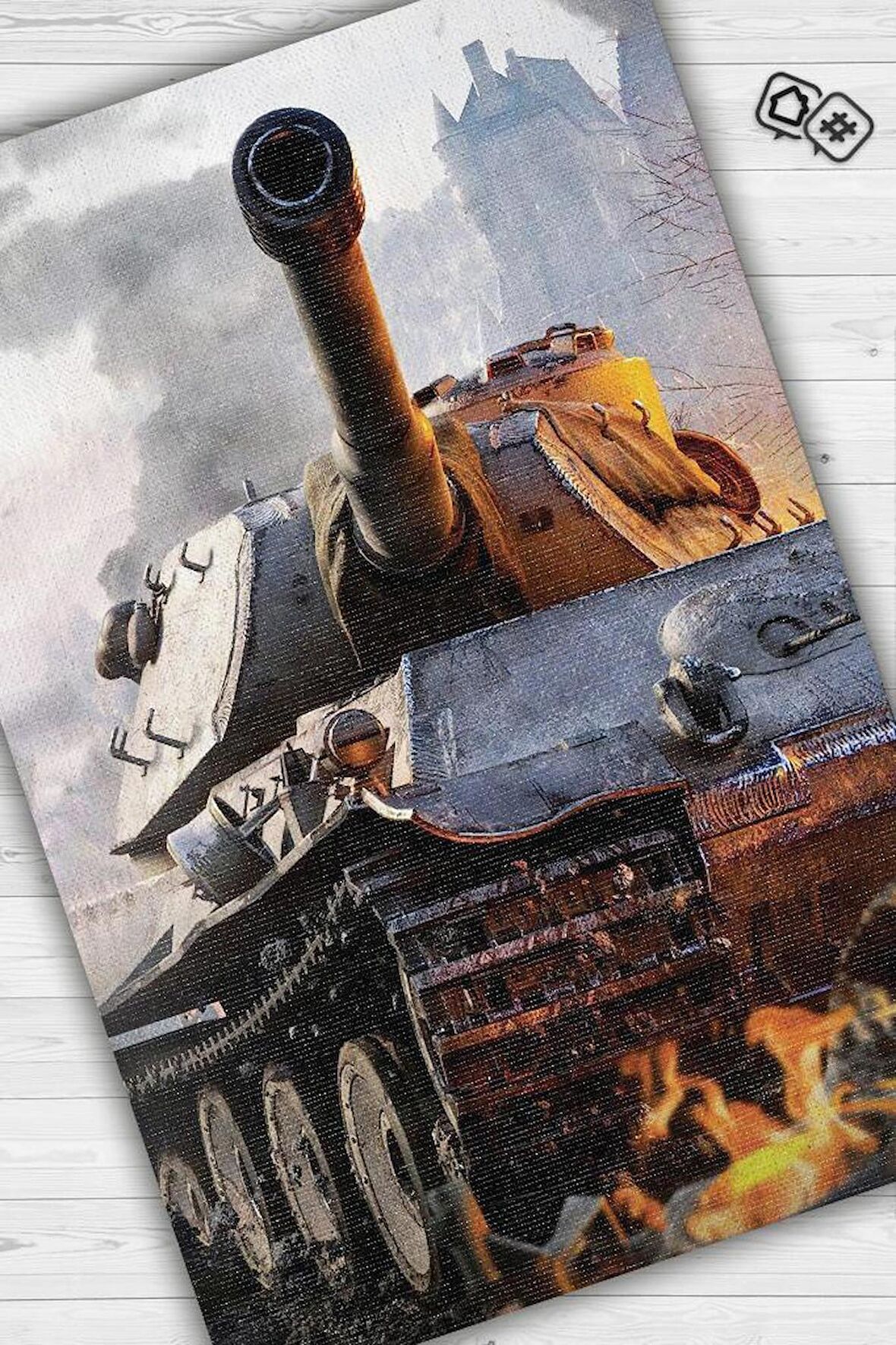 Homshtag World Of Tanks Dokuma Tabanlı Yıkanabilir Gamer Halısı