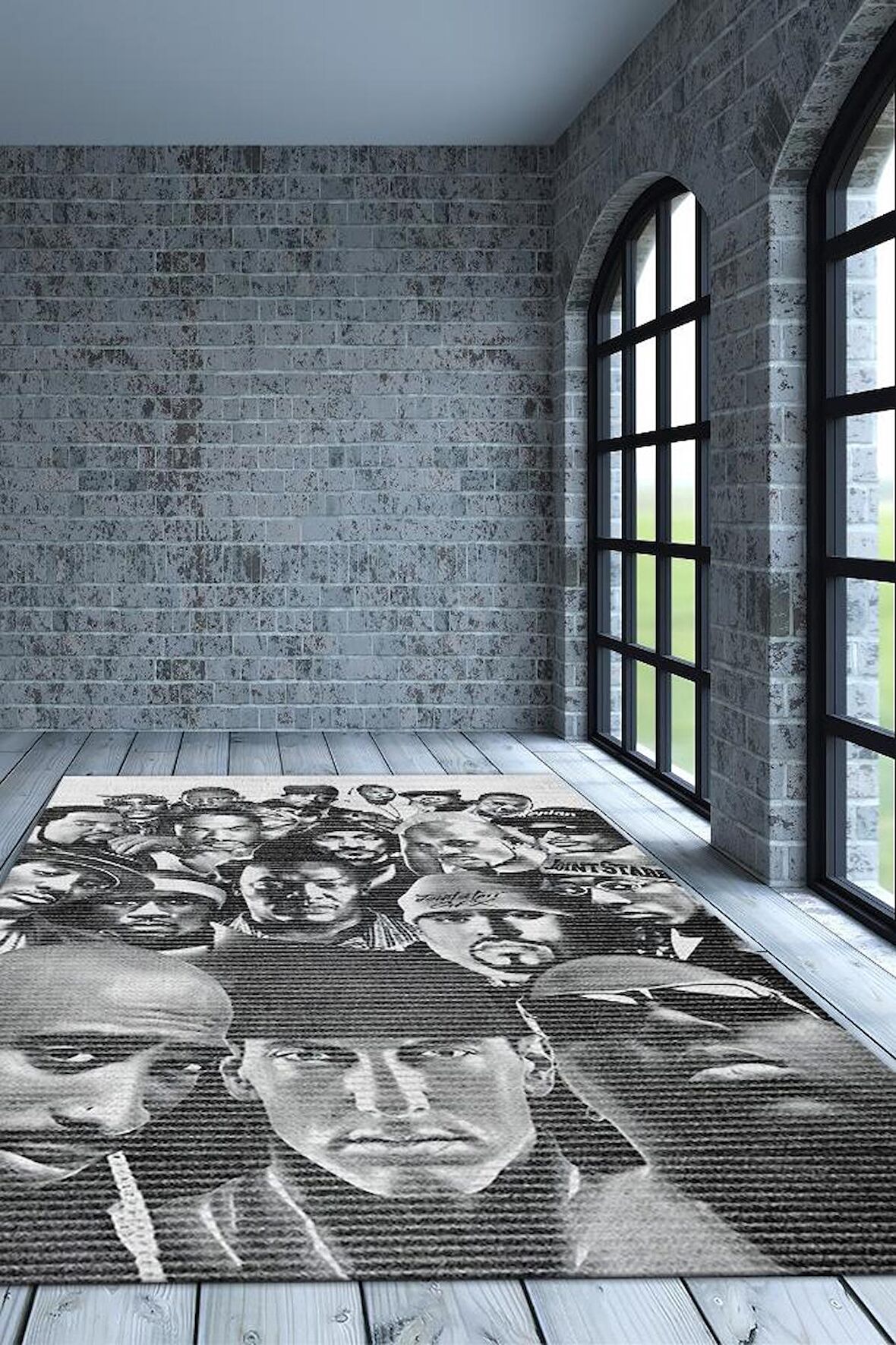 Homshtag Old School Efsaneler Pamuklu Dokuma Tabanlı Yıkanabilir Kaymaz Dekoratif Halı