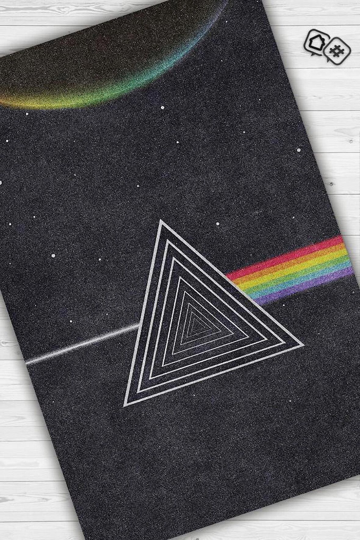 Homshtag Pink Floyd Stones Dokuma Tabanlı Yıkanabilir Kaymaz Dekoratif Halı
