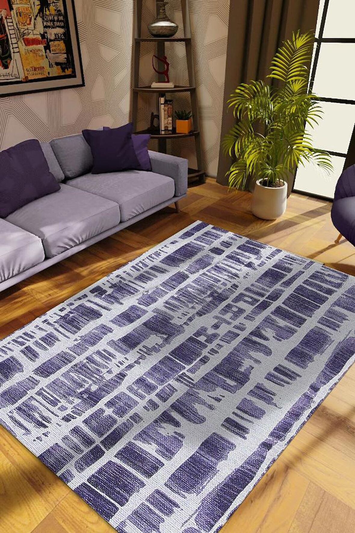 Homshtag Yol Pamuklu Dokuma Tabanlı Yıkanabilir Kaymaz Dekoratif Ev Halısı