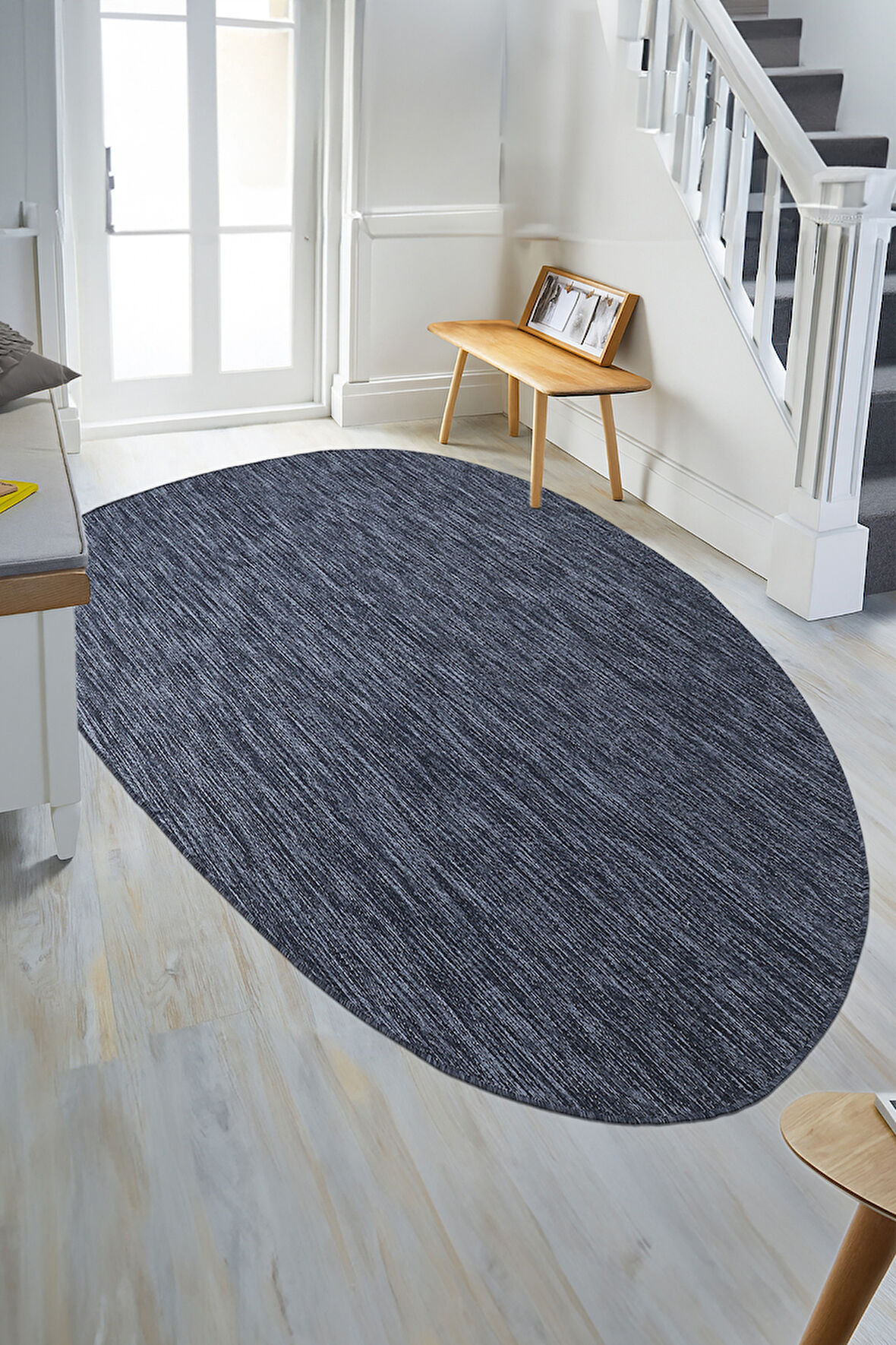 Konfor Halı Tema 9034 Lacivert Sisal Hasır İç Dış Mekan Kilim Dekoratif Bahçe Balkon Salon Halısı