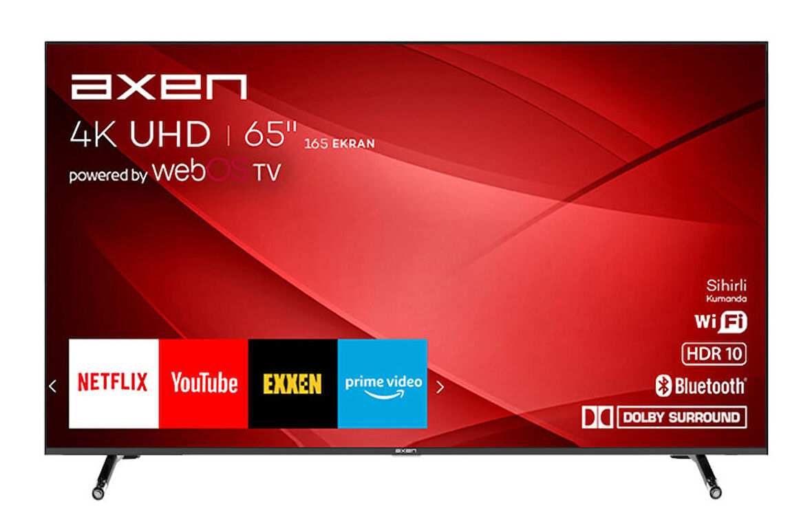 Axen AX65FIL240 65 İnç 164 Ekran 4K Ultra HD Uydu Alıcılı Smart LED TV