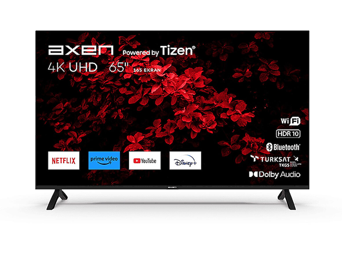 AXEN AX65FMN503-A-0256 65 inç 164 Ekran Uydu Alıcılı Smart 4K UHD LED TV Antrasit