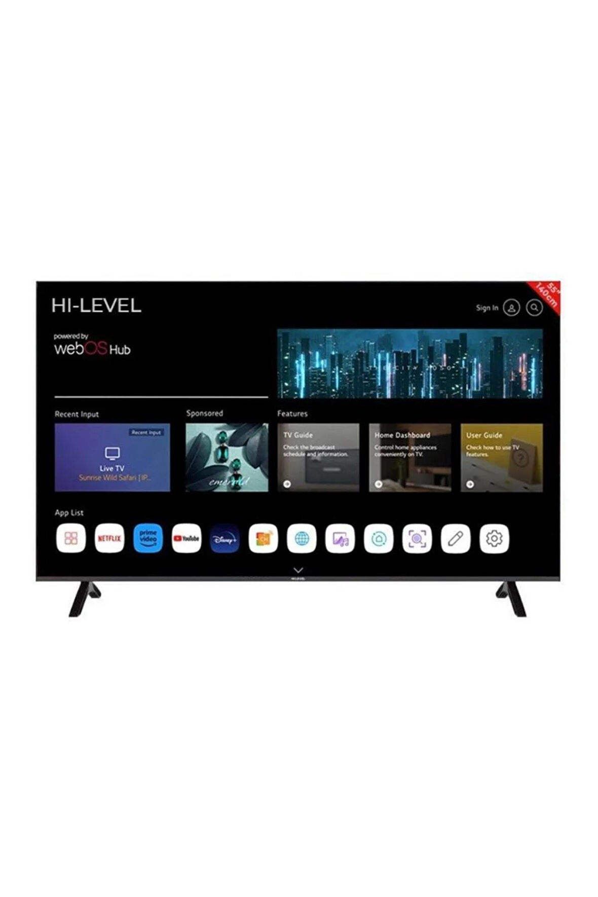 Hi-Level HL55UMN256 4K Ultra HD 55" 140 Ekran Uydu Alıcılı webOS Smart LED TV