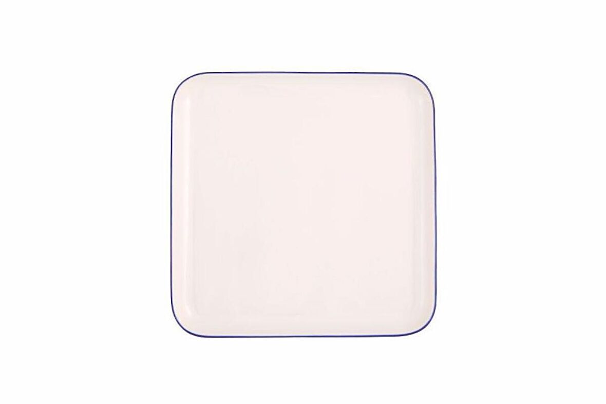 Porland Blue Stripe Düz Tabak 21x21 cm 04ALM006870