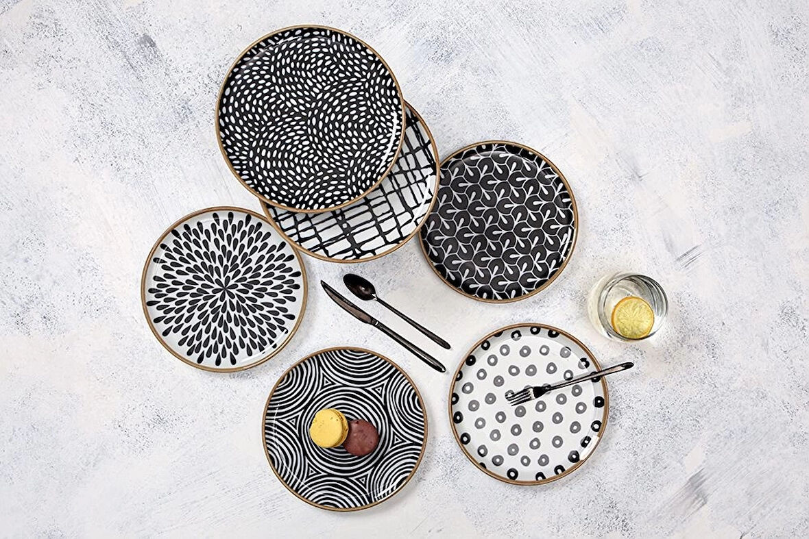 Porland Fractal 20 cm 6 Kişilik Pasta Takımı