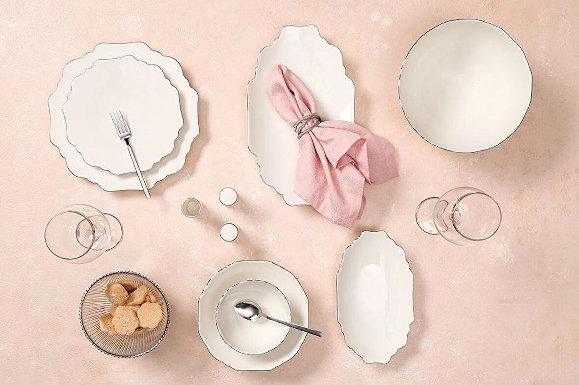 Porland 04ALM007993 58 Parça 12 Kişilik Yemek Takımı