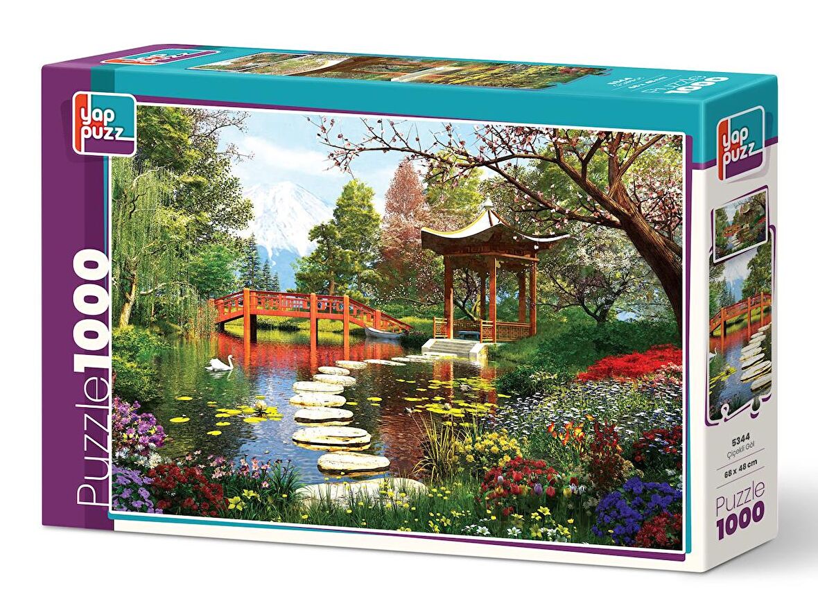 Yappuzz Çiçekli Göl 1000 Parça Puzzle