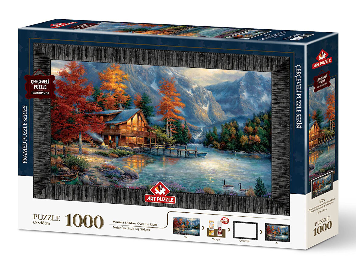 Art Puzzle Nehir Üzerinde Kış Gölgesi 1000 Parça Çerçeveli Puzzle