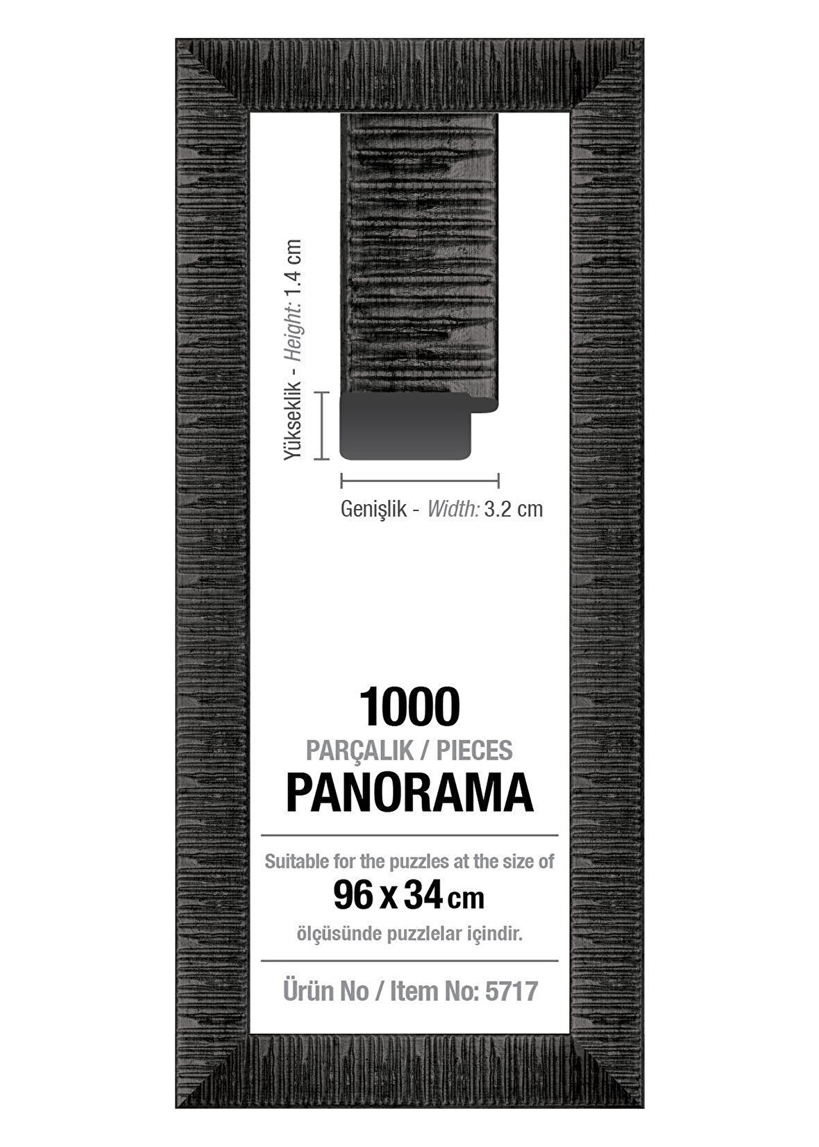 1000' Lik Panorama Siyah 96 x 34 cm (30 mm) Puzzle Çerçevesi