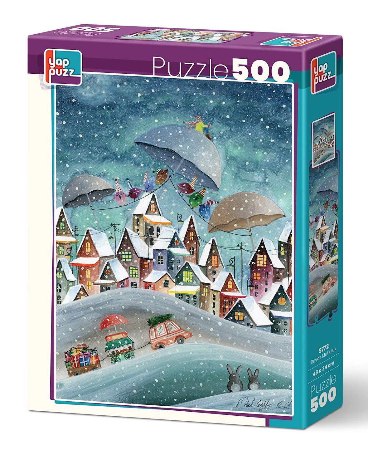 Yappuzz Beyaz Mutluluk 15+ Yaş Orta Boy Puzzle 500 Parça