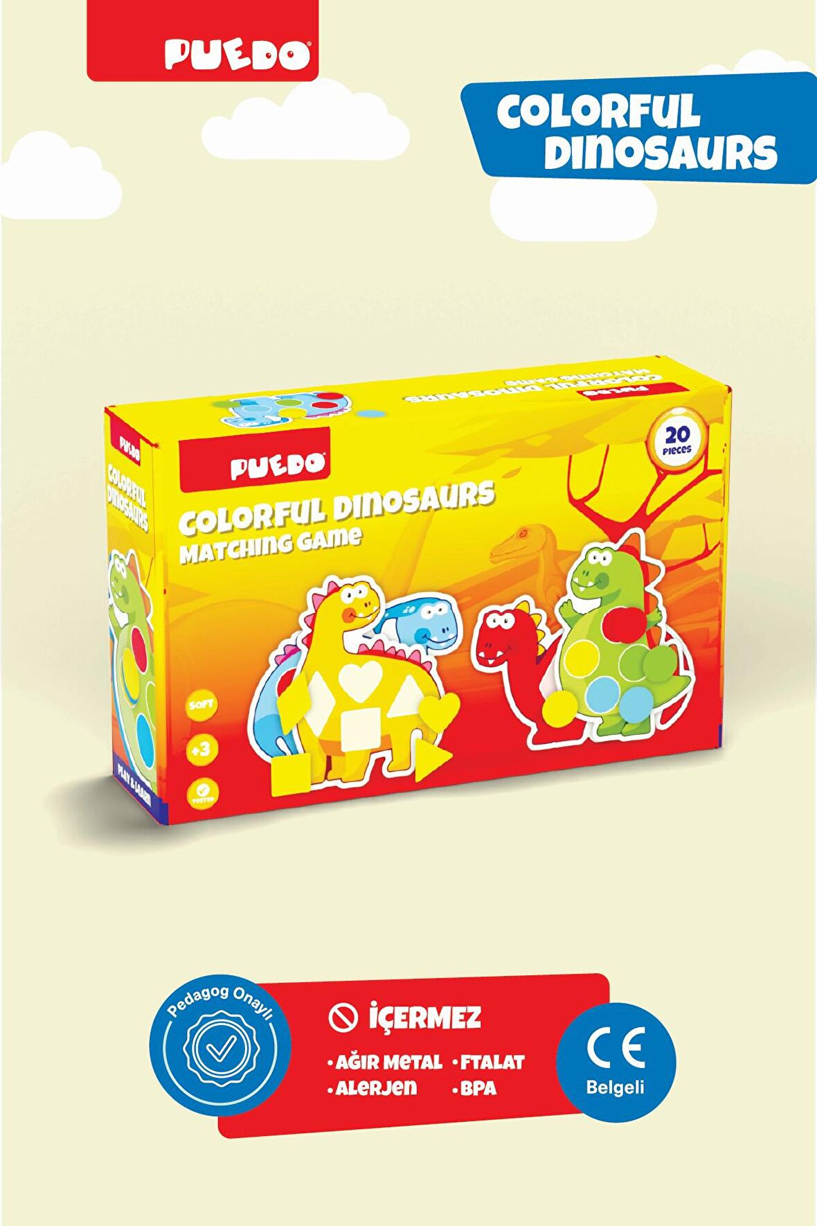 Puedo Colorful Dinosaurs Eşleştirme Oyunu