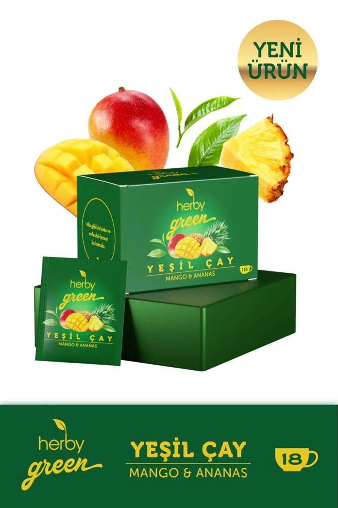 Herby Yeşil Çay Mango ve Ananas 18'li