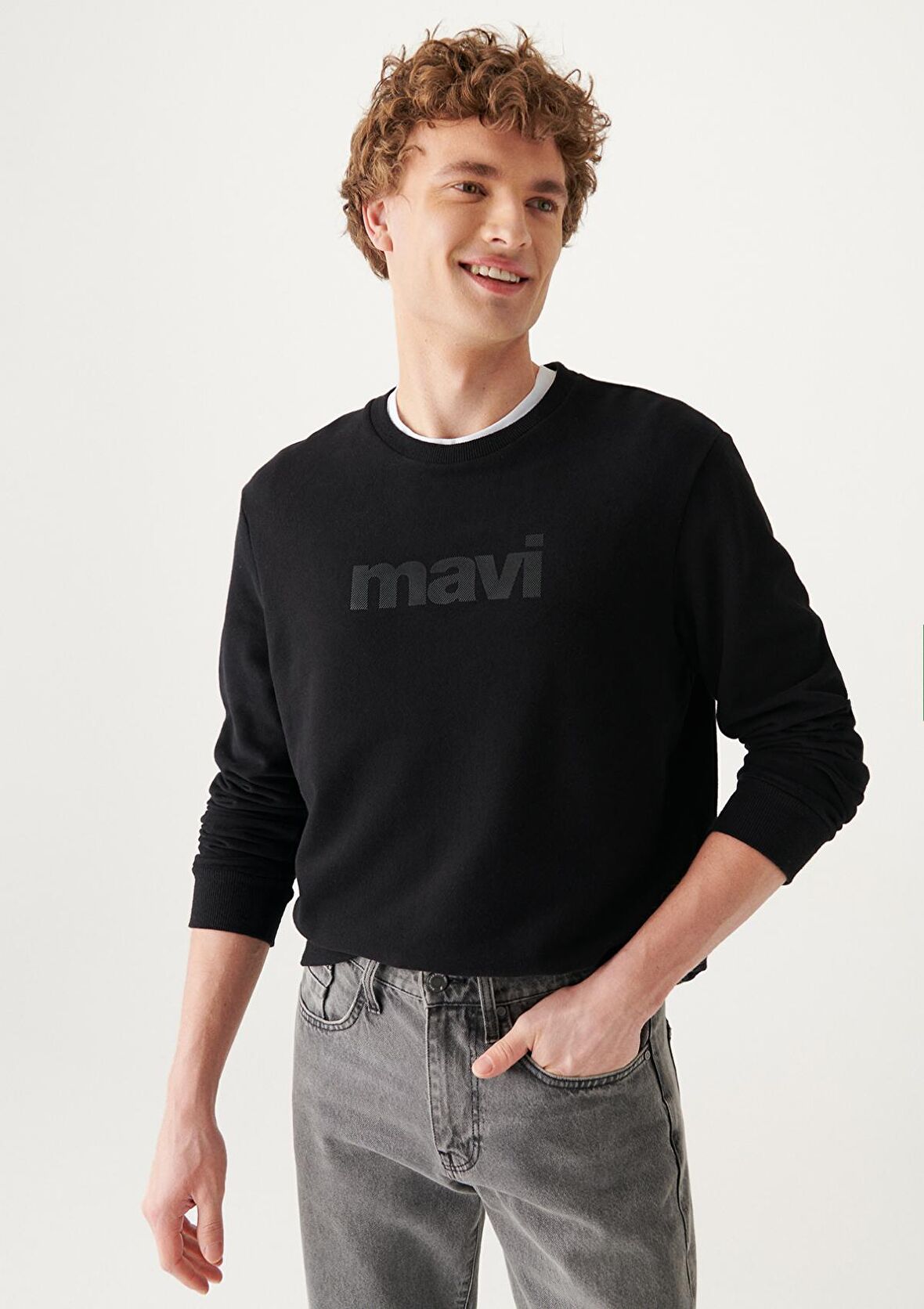 Mavi Logo Baskılı Siyah Sweatshirt 066303-900