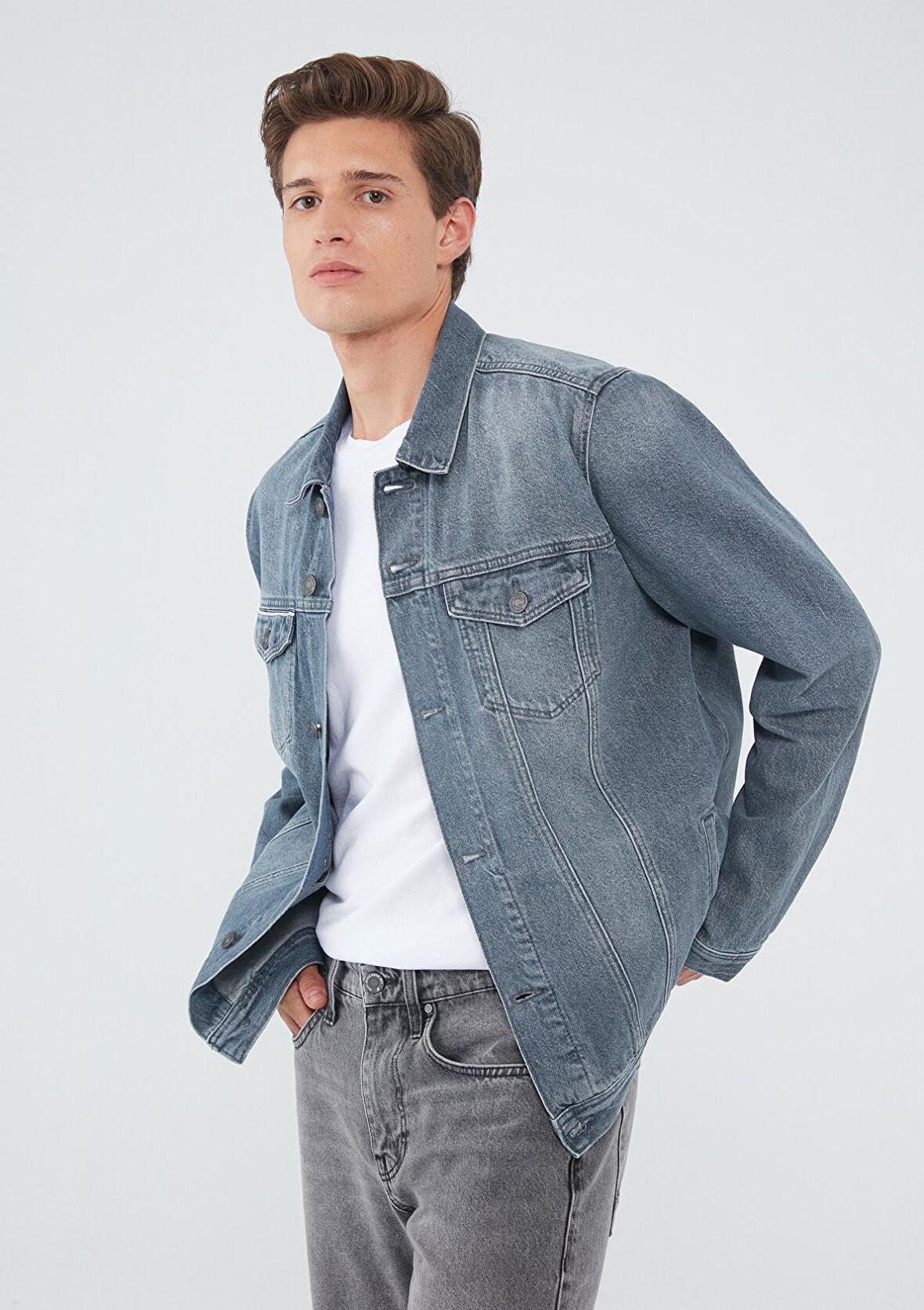 Mavi Drake Black Gri Jean Ceket 010143-33643