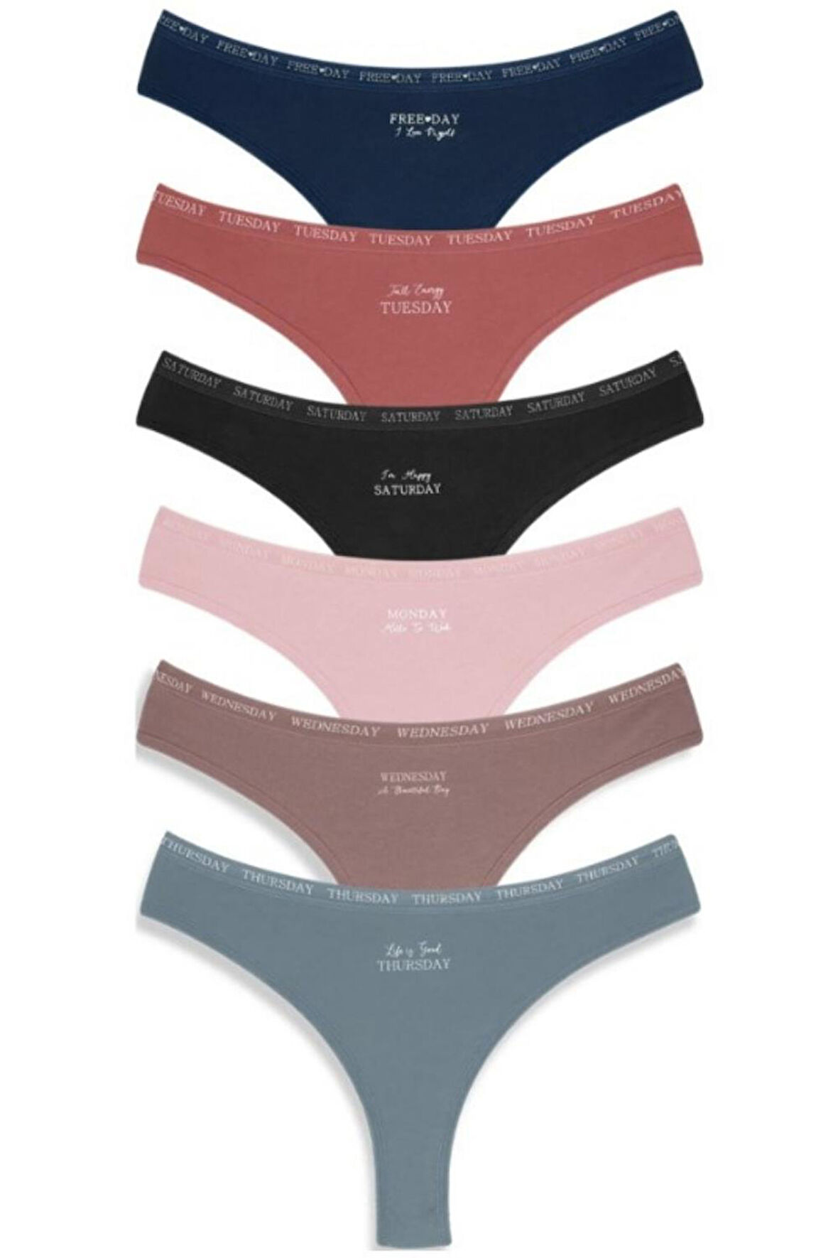 Vos Versa KozaBiat Kadın İç Giyim 7'li Brazılıan Karışık Renk - S, M, L VKB1008